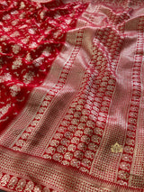 Scarlet Red Banarasi Uppada Silk Saree