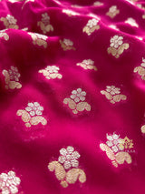 Queen Pink Banarasi Khaddi Weaved Georgette Saree