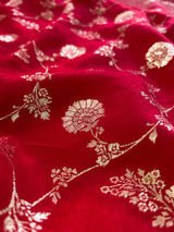 Scarlet Red Banarasi Uppada Silk Saree