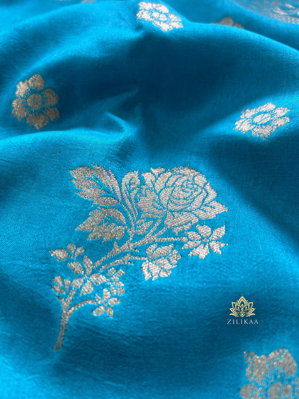 Firozi Blue Banarasi Uppada Silk Saree