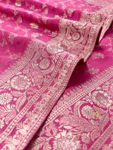 Onion Pink Banarasi Uppada Silk Saree