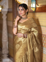 Vintage Gold Kanchipuram Tissue Silk Saree