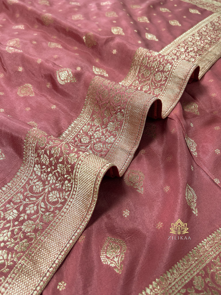 Orchid Pink Banarasi Uppada Silk Saree