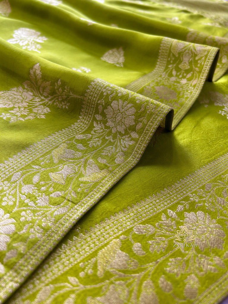 Baby Mehendi Banarasi Uppada Silk Saree