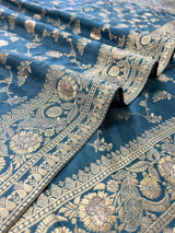 Teal Blue Banarasi Uppada Silk Saree