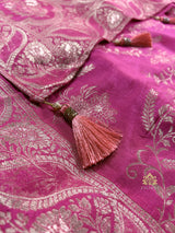 Onion Pink Banarasi Uppada Silk Saree