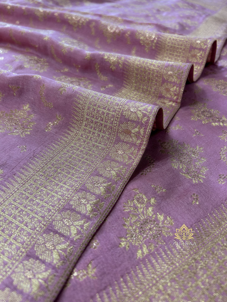 Lavender Purple Banarasi Uppada Silk Saree