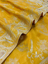 Mustard Yellow Banarasi Uppada Silk Saree