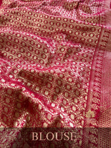 Queen Pink Banarasi Uppada Silk Saree