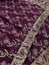 Plum Wine Banarasi Uppada Silk Saree