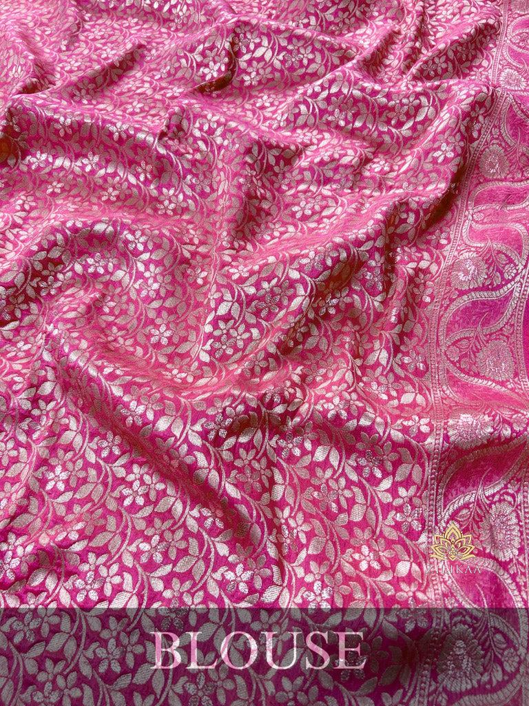 Onion Pink Banarasi Uppada Silk Saree