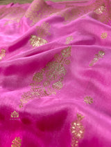 Hand-Dyed Double Shade Banarasi Uppada Silk saree