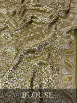 Mehendi Green Banarasi Uppada Silk Saree