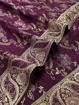 Plum Wine Banarasi Uppada Silk Saree