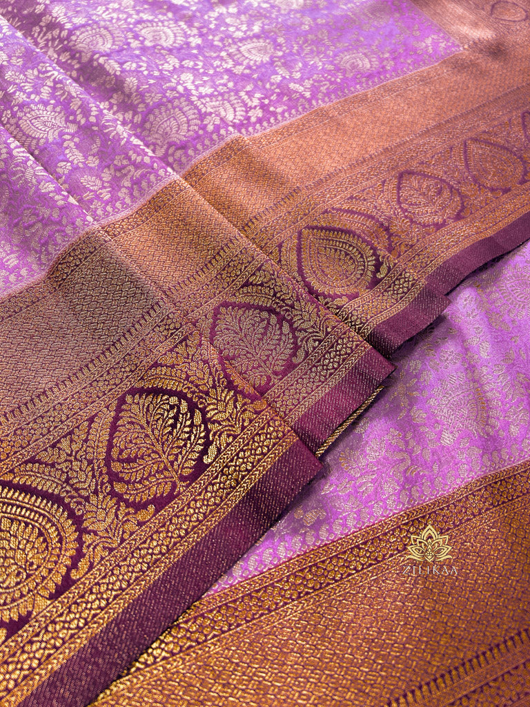 Lilac Purple Kanchipuram silk saree