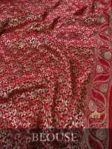 Scarlet Red Banarasi Uppada Silk Saree