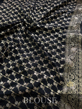 Midnight Black Banarasi Uppada Silk Saree