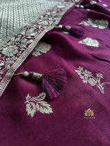 Sangria Wine Banarasi Uppada Silk Saree