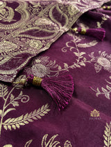 Plum Wine Banarasi Uppada Silk Saree