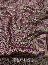 Plum Wine Banarasi Uppada Silk Saree