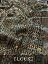 Bottle Green Banarasi Uppada Silk Saree