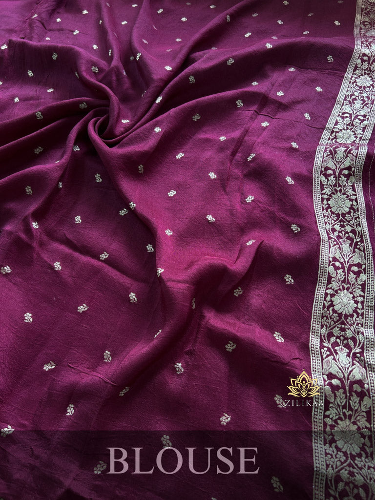 Sangria Wine Banarasi Uppada Silk Saree