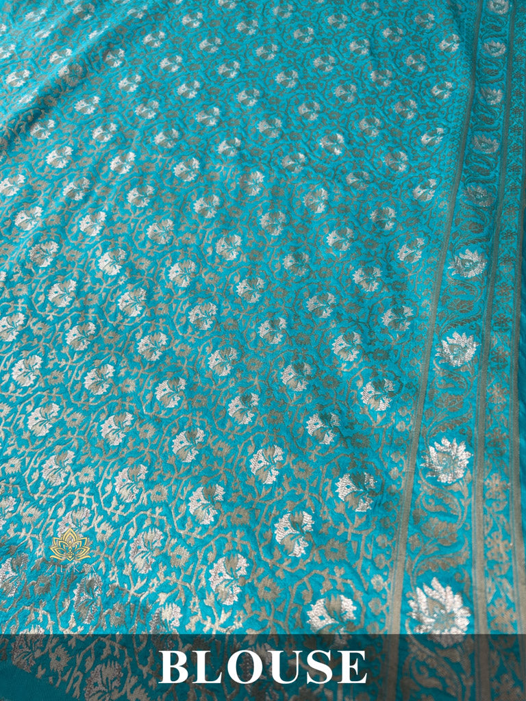 Hand-Dyed Double Shade Banarasi Uppada Silk saree