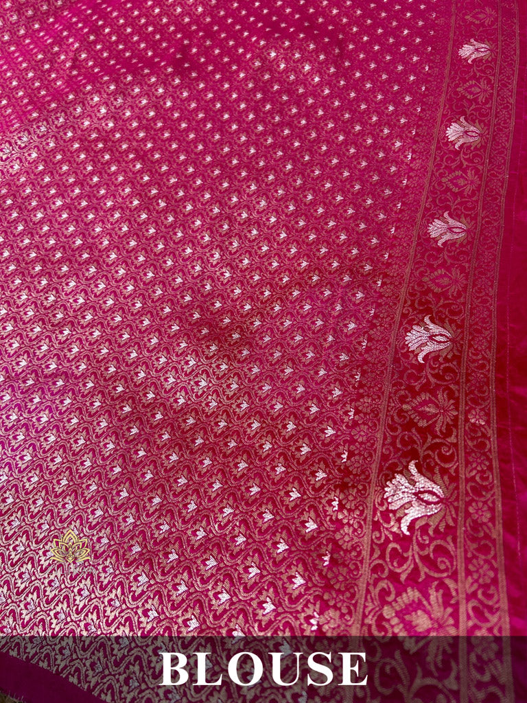 Hand-Dyed Double Shade Banarasi Uppada Silk saree