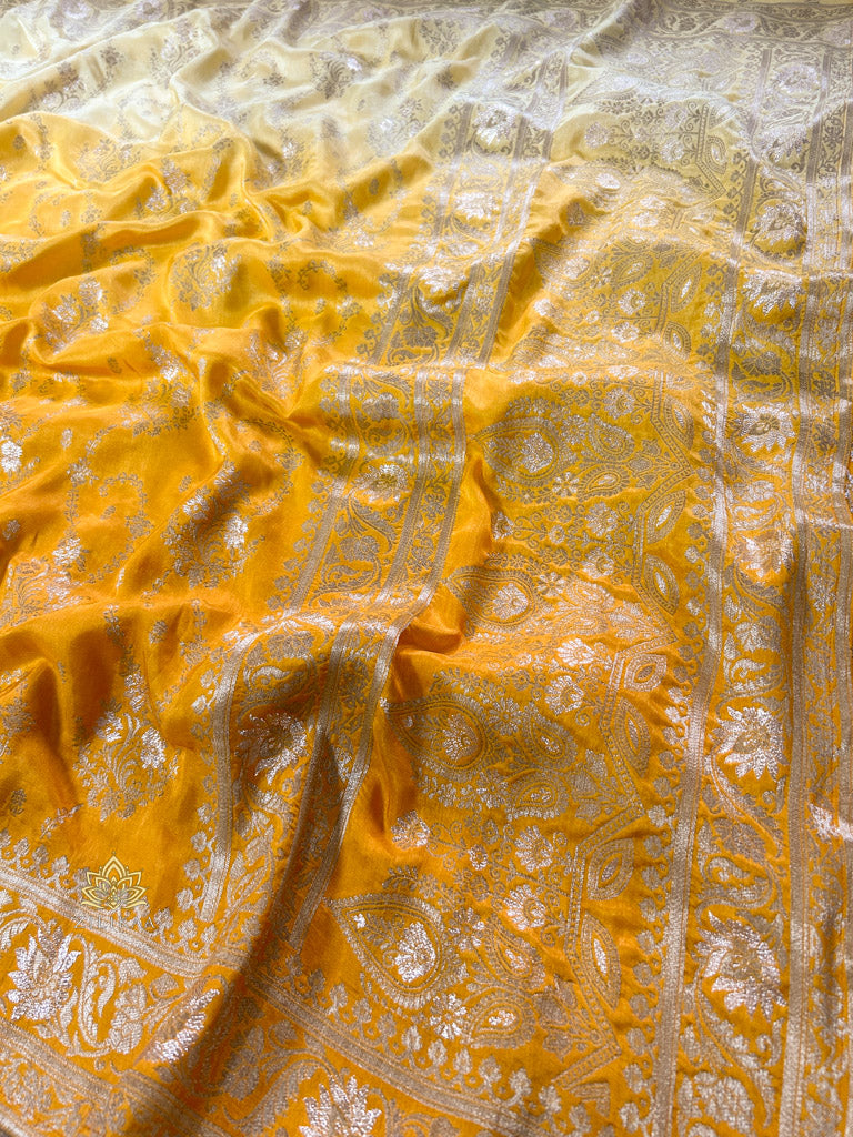 Hand-Dyed Double Shade Banarasi Uppada Silk saree