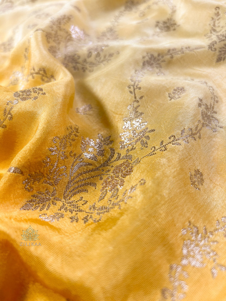 Hand-Dyed Double Shade Banarasi Uppada Silk saree