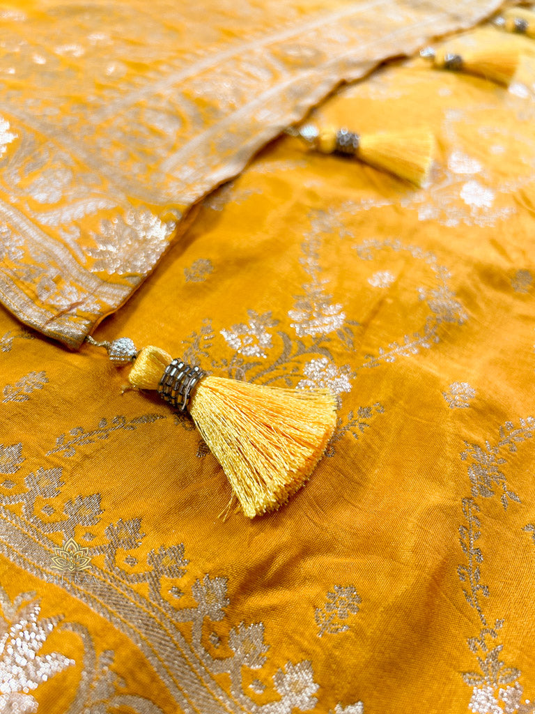 Hand-Dyed Double Shade Banarasi Uppada Silk saree