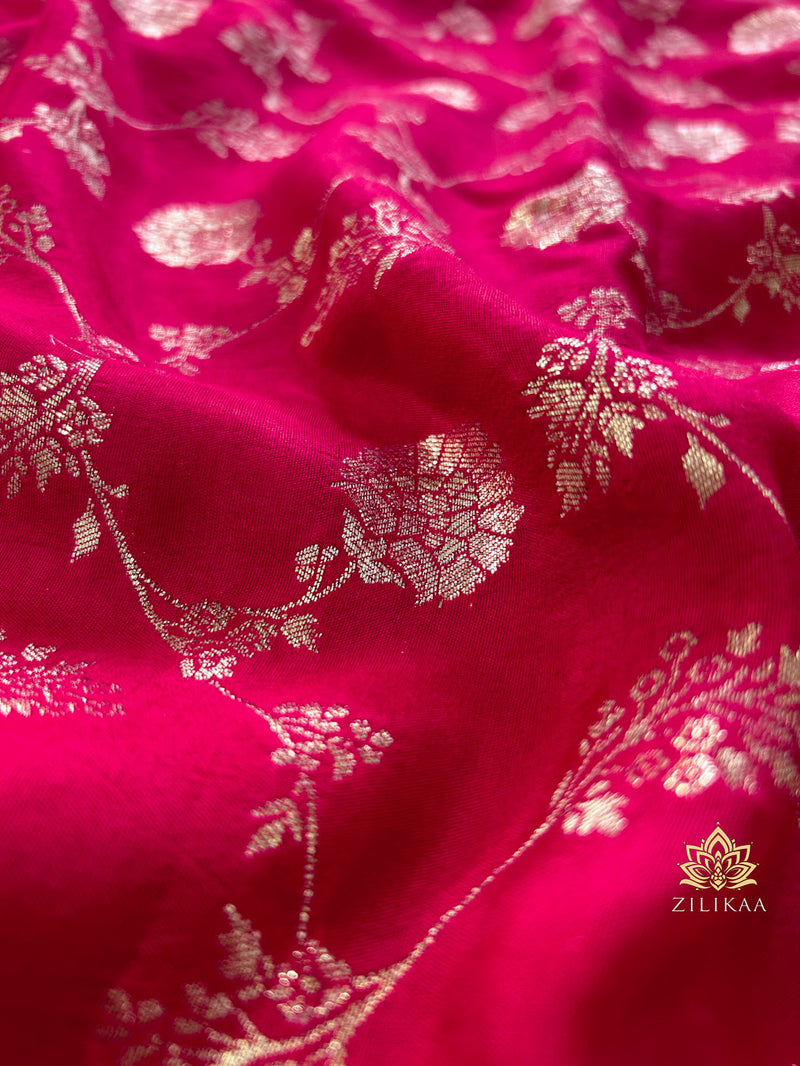 Queen Pink Banarasi Uppada Silk Saree