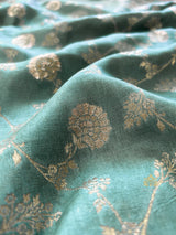 Turquoise Green Banarasi Uppada Silk Saree