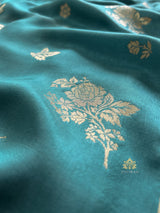 Turquoise Green Banarasi Uppada Silk Saree