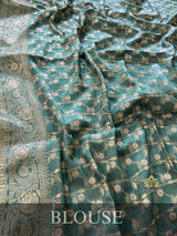 Turquoise Green Banarasi Uppada Silk Saree