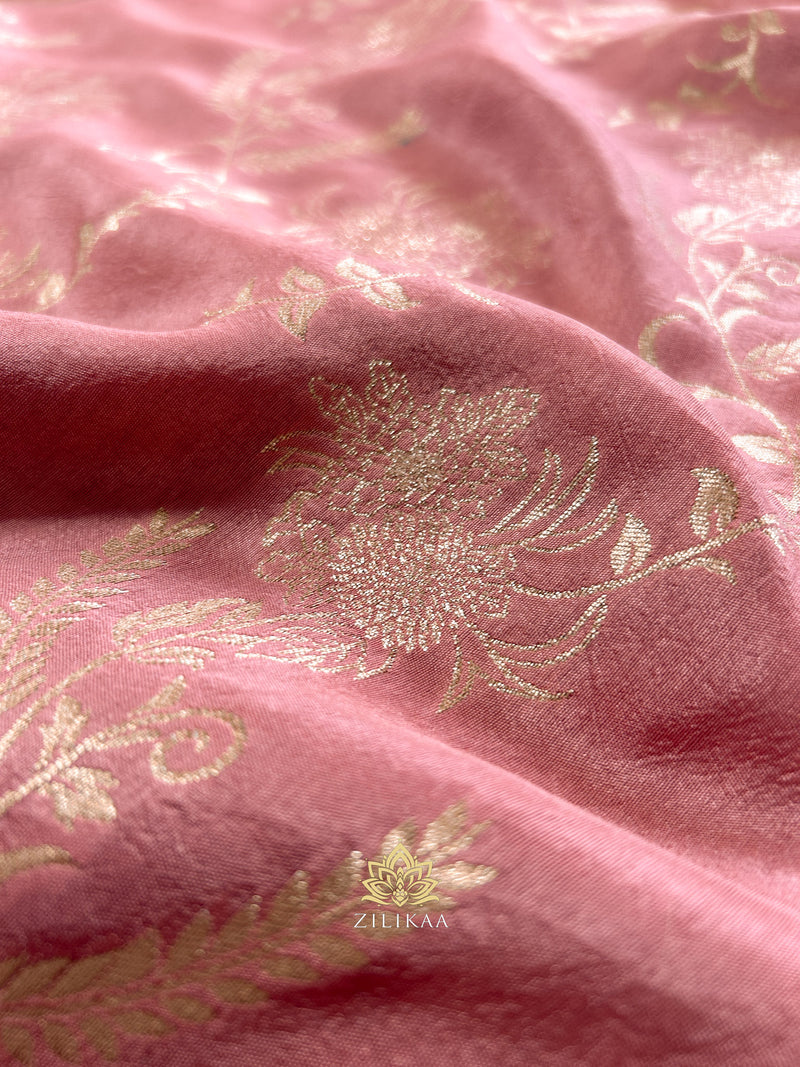 Orchid Pink Banarasi Uppada Silk Saree