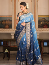 Hand-Dyed Double Shade Banarasi Uppada Silk saree