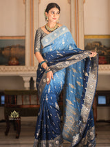 Hand-Dyed Double Shade Banarasi Uppada Silk saree