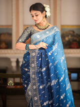 Hand-Dyed Double Shade Banarasi Uppada Silk saree