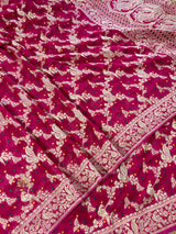 Queen Pink Banarasi Meenakari Khaddi Weaved Georgette Saree