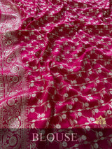 Queen Pink Banarasi Uppada Silk Saree