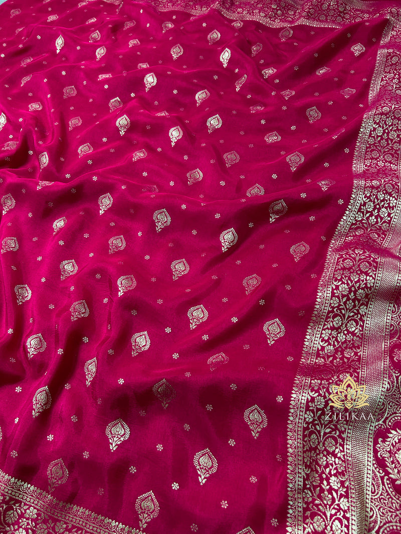 Queen Pink Banarasi Uppada Silk Saree