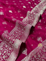 Queen Pink Banarasi Uppada Silk Saree