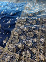 Hand-Dyed Double Shade Banarasi Uppada Silk saree