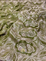 Mehendi Green Banarasi Uppada Silk Saree