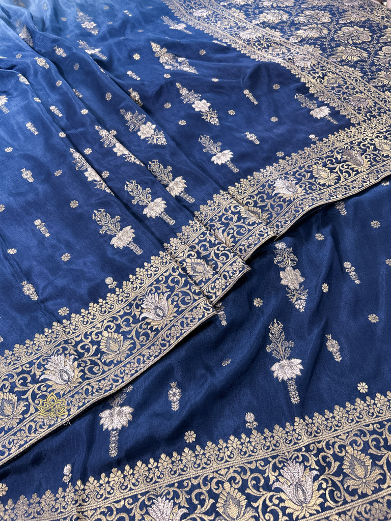 Hand-Dyed Double Shade Banarasi Uppada Silk saree