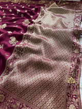 Sangria Wine Banarasi Uppada Silk Saree