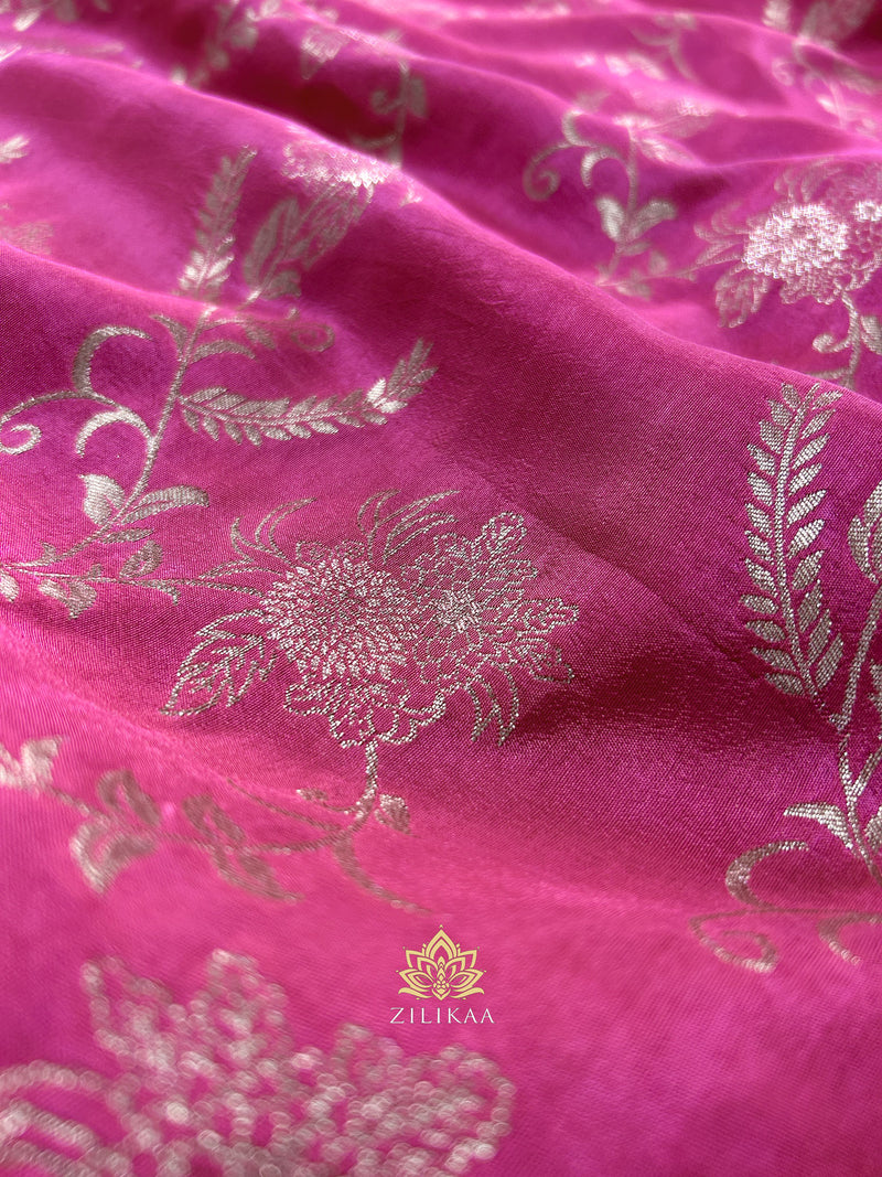 Onion Pink Banarasi Uppada Silk Saree