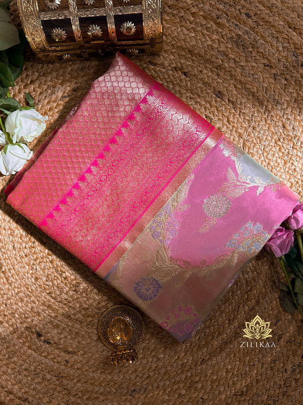 Multi color Rangkat Banarasi Katan Silk Saree