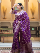 Berry Purple Banarasi Uppada Silk Saree